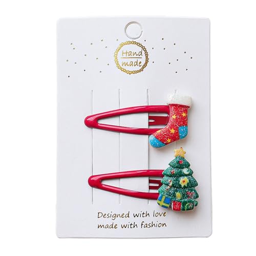 Haarbänder Damen Breite Rentier Clips Weihnachtsdeko Haarnadeln Weihnachtshaarspangen Für Kinder Mädchen Frauen Weihnachten Mädchen Haarnadeln Set Seitlicher Haarkamm die Braut (C, 6x6x1) von Generisch