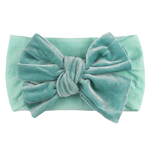 Haarband Baby Dunkelrot Kopfbedeckung Haarband solide Frisur für Mädchen samt Zubehör Bogen Kinder Babypflege Ohrenwärmer Mädchen (Mint Green, One Size) von Generisch
