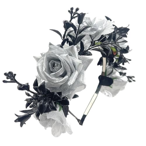 Haarband mit Rosenblüten für Frauen, Zweig, Hochzeitskranz, Stirnband, Tag der, mexikanisches Halloween, Hochzeitsfest, Kopfbedeckung Stirnband Karneval Herren (AI, One Size) von Generisch