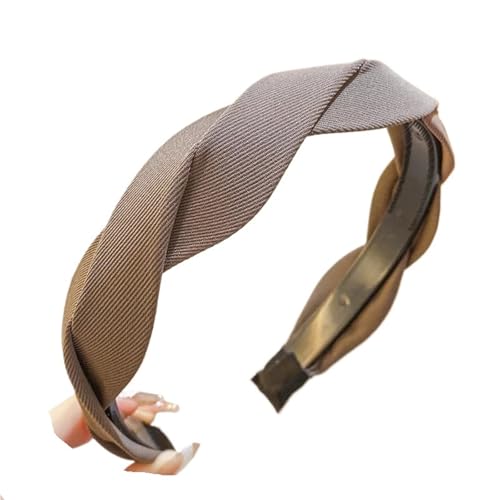 Haarband mit breitem Rand, gedrehtes Haarband für Damen, Haarreif für Mädchen, Braun von Generisch