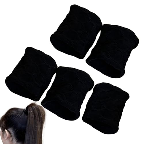 Haarbindungen Für Dickes Haar - Breites Haar Elastik | 5pcs Hair Accessoires Pferdeschwanzhalter, Langlebige Schadensbänder, Dehnbare Haarkautschukbänder Für Frauen Girls, Starke Grip Elastic Hairties von Generisch