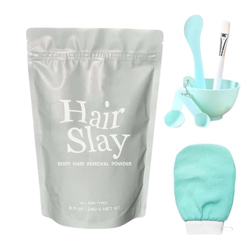 Haarentfernungspuder | Haar-Rasierpulver mit Peeling-Handschuh | Hairslayer Body Hair Removal Powderr | Herball Wax Powderr | Hautpflege kraftvolle Haarentfernung für Körper, Achselhöhle, Arm von Generisch