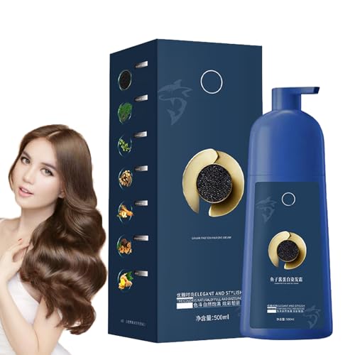 Haarfärbe Shampoo 500ml - Haarfärbeschampoo Mit Schonender Rezeptur, Einfache Farbauffrischung Zur Grauhaarabdeckung, Für Männer Und Frauen Gleichermaßen Geeignet, Für Hause Und Unterwegs von Generisch