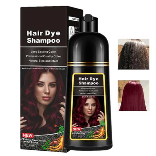 Haarfärbem Shampoo, 500 ml Haarfarbe Shampoo für graue Haare Abdeckung, langlebige natürliche Farb Shampoos für Männer Frauen Farben in 10-15 Minuten von Generisch