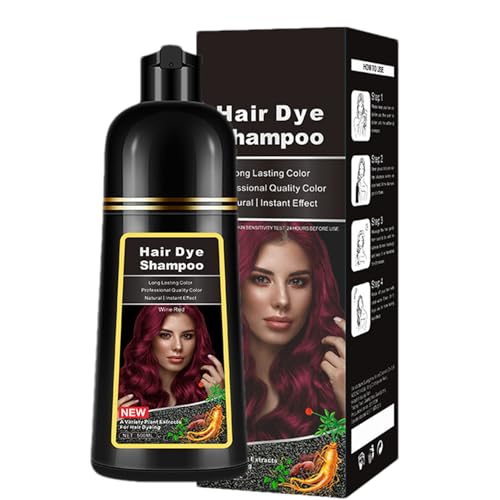 Haarfärbem Shampoo, 500 ml Haarfarbe Shampoo für graue Haare Abdeckung, langlebige natürliche Farb Shampoos für Männer Frauen Farben in 10-15 Minuten von Generisch