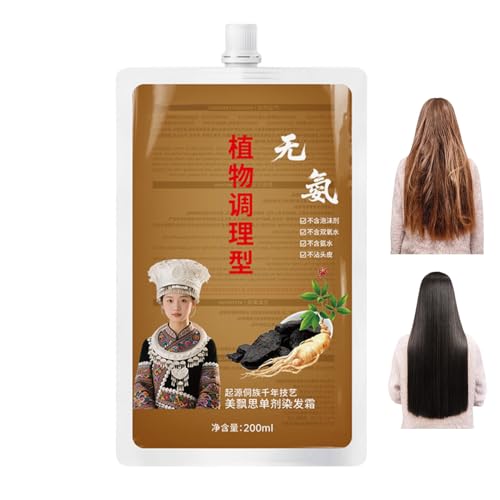 Haarfärbendes Shampoo - Natürliches Und Schonendes Haarfärbemittel In Shampoo-Form | Lang Anhaltende Creme Pflegespülung Sanfte Formel für Familien Frauen Männer Erwachsene Anfänger Jugendliche von Generisch