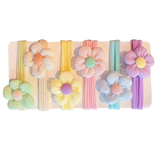 Haargummis für Kleinkinder,Haargummis für Babys | 6X Blumen-Haargummis für Kleinkinder - Elastische Pferdeschwanzhalter, süße Baby-Haargummis, Haarschmuck für kleine Baby-Mädchen von Generisch