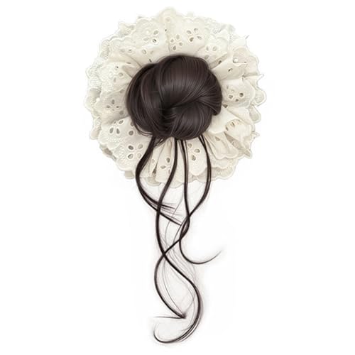 Haarknoten Aufsteckhaar | Mit Spitzenbesatz Dutt Haarteile | Elastisches Haargummi für Pferdeschwanz, Perücken und Styling Accessoires für Töchter, Damen, Mädchen und Freundin Haarknoten Aufsteckhaar | Mit Spitzenbesatz Dutt Haarteile | Elastisches Haargummi für Pferdeschwanz, Perücken und Styling Accessoires für Töchter, Damen, Mädchen und Freundin von Generisch