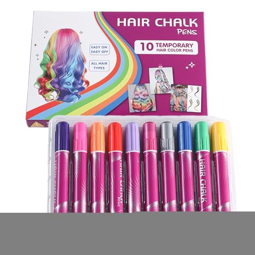 Haarkreide Für Mädchen,10-Farben Haarfarbstifte | Abwaschbare Strähnenmalkreiden, Spielspaß & Schmink-Set Für Erwachsene & Kinder von Generisch