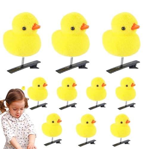 Haarnadel-Set mit 10 Enten – Tier-Haarnadeln, niedliche Enten-Haarspangen, schöne gelbe Enten-Haar-Accessoires, kleine Enten-Haarnadel-Kollektion für Kinder, Mädchen, Frauen, -Kopfschmuck von Generisch