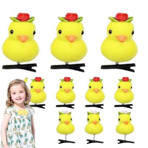Haarnadel-Set mit 10 Enten – Tier-Haarnadeln, niedliche Enten-Haarspangen, schöne gelbe Enten-Haar-Accessoires, kleine Enten-Haarnadel-Kollektion für Kinder, Mädchen, Frauen, -Kopfschmuck von Generisch