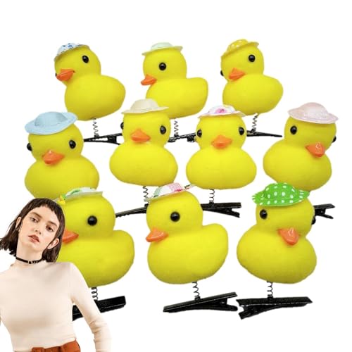 Haarnadel-Set mit 10 Enten – Tier-Haarnadeln, niedliche Enten-Haarspangen, schöne gelbe Enten-Haar-Accessoires, kleine Enten-Haarnadel-Kollektion für Kinder, Mädchen, Frauen, -Kopfschmuck von Generisch