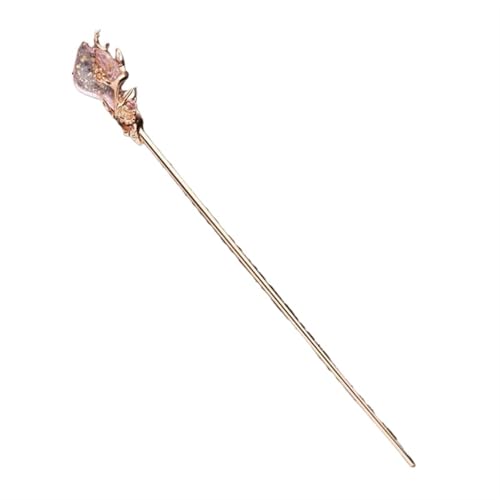 Haarnadel für Damen, Metallglasur, Haargabel für Damen, Haarspange, Haarschmuck, goldfarbener Rosenquarz Haarnadel für Damen, Metallglasur, Haargabel für Damen, Haarspange, Haarschmuck, goldfarbener Rosenquarz von Generisch