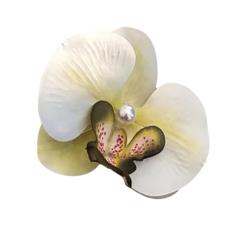 Haarnadel mit Perlen, Orchidee, Blumen, modisch, niedlich, Schmetterling, koreanisch, H5U2, Strand-Kopfbedeckung, für Damen, Entenschnabel-Orchidee von Generisch