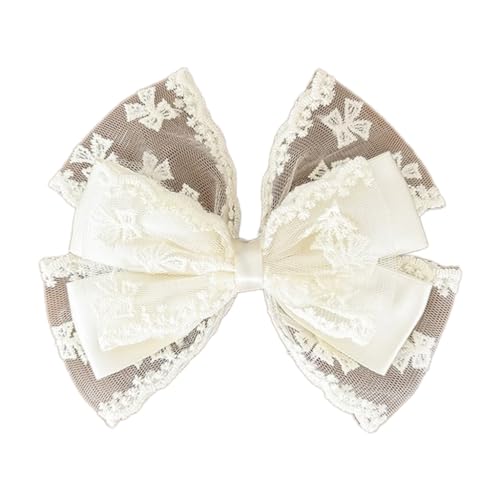 Haarnadeln mit Spitzenbesatz, Schleife, Feder-Haarspange, Hochzeits-Haarspange für Damen, Pferdeschwanz-Haarspange von Generisch