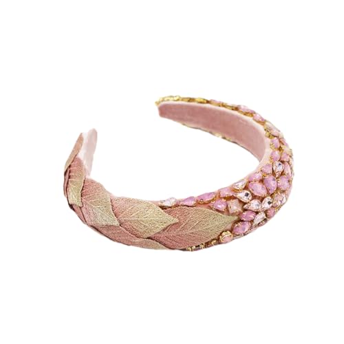 Damen-Stirnband mit Blume, Rosa, mit Schaumstoff, Kristall, Strasssteinen, Hochzeits-Haar-Accessoires Damen-Stirnband mit Blume, Rosa, mit Schaumstoff, Kristall, Strasssteinen, Hochzeits-Haar-Accessoires von Generisch
