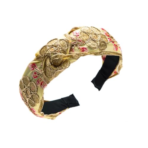 Haarreif für Damen und Mädchen, Vintage-Stil, bestickt, Blumenmuster, für Hochzeit, Party, Haarschmuck, Khaki Haarreif für Damen und Mädchen, Vintage-Stil, bestickt, Blumenmuster, für Hochzeit, Party, Haarschmuck, Khaki von Generisch