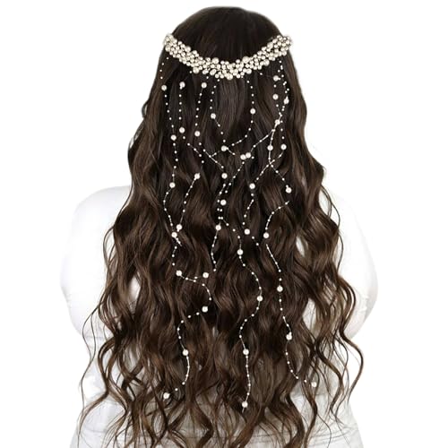 -Haarschmuck, Perlen-Haare, Seitenkamm, Hochzeitshaarteile für Bräute, elegante Kunstperlen-Haare, Kamm, Quaste, Brautschmuck von Generisch