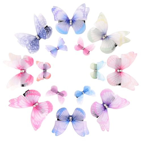 Haarspange,28 Stück Schmetterling Haarspange 3D Schmetterlinge mit Clip Mädchen Damen Haarschmuck Haarklammer Set Kleine Schmetterling Haarspangen für Mädchen Damen Kinder von Generisch