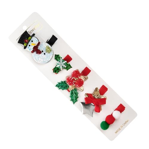 Haarspange Weihnachten | Tragbare Haarspangen | Festliche Urlaub Haarnadeln Set von 5 Haarspangen für Mädchen Frauen Urlaub Haarschmuck von Generisch