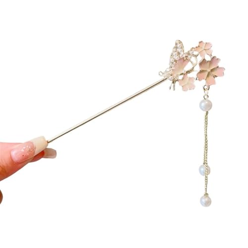 Haarspange mit Quaste, für Damen, Blume, handgefertigt, Haarnadeln, Charm-Zubehör, Haarschmuck (Stil 15) von Generisch