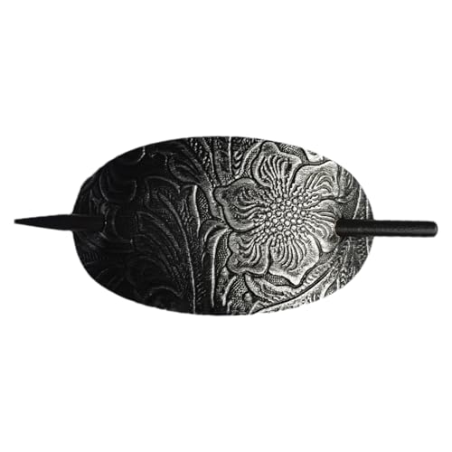 Haarspange mit Stab | Kunstleder Haarspange Haargummi - Haarspange Pferdeschwanz Haarnadel für Frauen Langhaar Leder Haarschmuck von Generisch