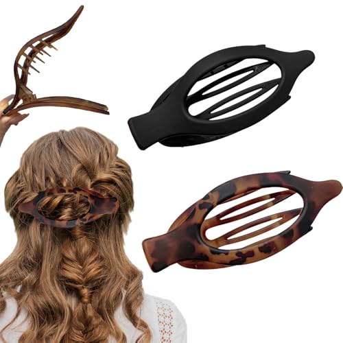 Haarspangen Damen, 2025 Neu Französische Haarspange, Haarklammer Groß für Dickes und Dünnes Haar Entenschnabel Flach Damen Rutschfest Flat Hairs Claw Clip Haarschmuck für Alltag Sport (A) von Generisch