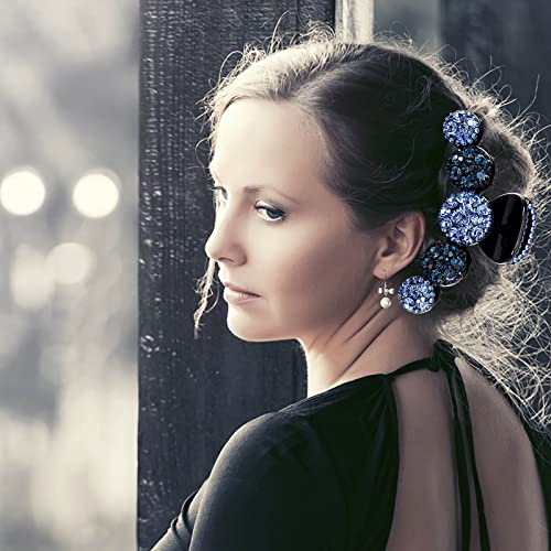 Haarspangen Kinder Mehrfarbig Strass Haarklemme Haarspangen elegante Kristall Clips Haarnadeln Schmuckschatulle Damen (Light Blue, One Size) von Generisch