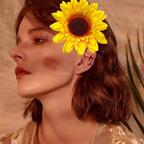 Haarspangen Mädchen Haarnadel Simulation Tuch Kunst Sonnenblume Kopfschmuck Limelight Schmuckform (C, One Size) von Generisch