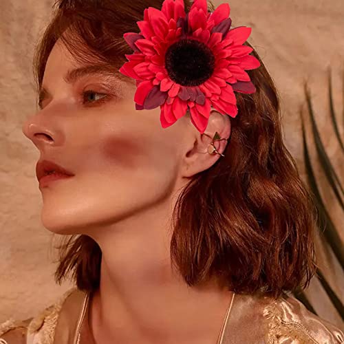Haarspangen Mädchen Haarnadel Simulation Tuch Kunst Sonnenblume Kopfschmuck Limelight Schmuckform (E, One Size) von Generisch