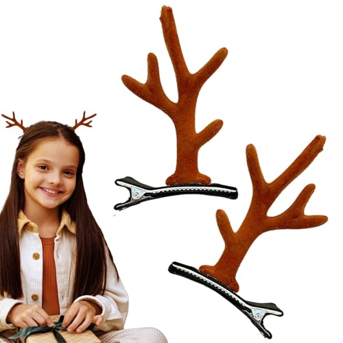 Haarspangen für Damen, Weihnachts-Haarspangen | Elegante Weihnachts-Haarspangen mit Rentier-Motiv, modische Weihnachts-Haarspangen für Frauen und Mädchen von Generisch