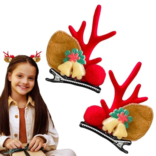 Haarspangen für Damen, schöne Rentier-Haarspange, Weihnachts-Haar-Accessoires, bezaubernde Weihnachts-Haarnadel für Weihnachten, Partys, Hochzeiten von Generisch