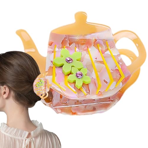 Haarspangen für Haare – Rutschfeste Kieferclip | Haar Catch Barrettes Kieferhaken, kleine Teekanne für Frauen Mädchen, starke Teekanne Fangen, -Zubehör P von Generisch