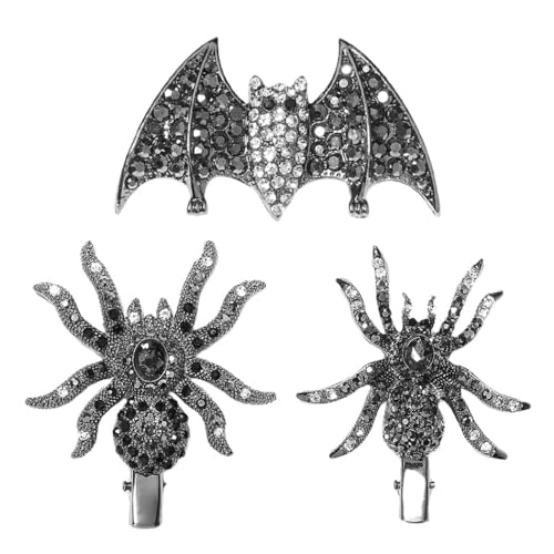 Haarspangen mit Spinnen-Strasssteinen – Haarspangen für Halloween-Kostüm von Generisch