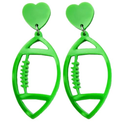 HäNgende Ohrringe Aushöhlen Fußball Schlenker Ohrringe Fluoreszierende Farbe Fußball Schlenker Für Frauen Vintage Herz Anhänger Spieltag Schmuck Vergoldete (Purple, One Size) von Generisch