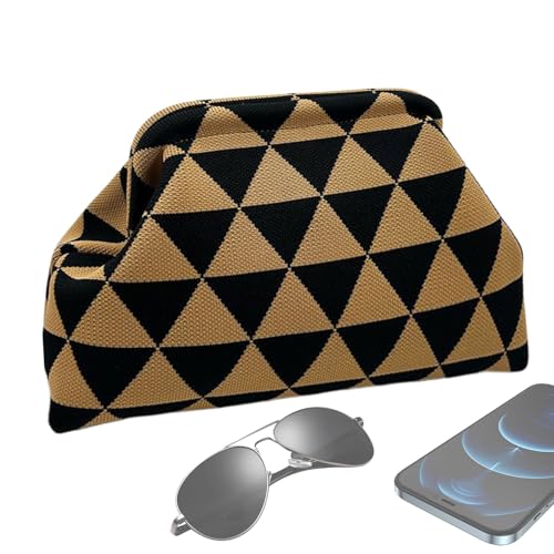 Häkel Clutch Handtaschen Für Frauen - Reisebeutel Rundform | Stilvolle Abendtasche Damen Sommer Urlaub Hochzeit von Generisch