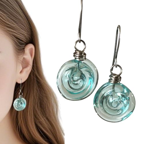 Hängende Ohrringe Für Frauen | Glas Schmuck Halskette Ohrschmuck | Leichter Klarer Schmuck Für Freundin Ehefrau Mutter Schwestern - Urlaub Weihnachten Geburtstag Reise Hochzeit von Generisch