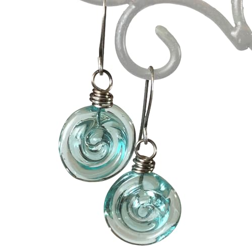 Hängende Ohrringe | Glas Retro Halskette Damen,Klare Leichte Schmuck Geschenk Für Freundin Mutter Schwestern - Weihnachten Reise Hochzeit Strandausflug Verabredung Geburtstag von Generisch