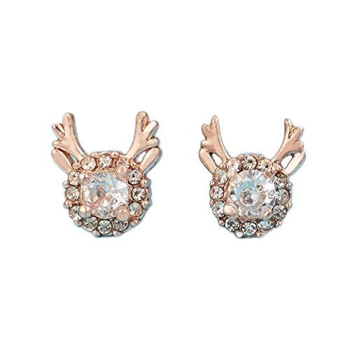 Hängende Weihnachtsohrringe Ohr Geschenk Bohemian Deer Crawler Boho Ohrstecker Baumelnde Ohrringe (Rose Gold, One Size) von Generisch