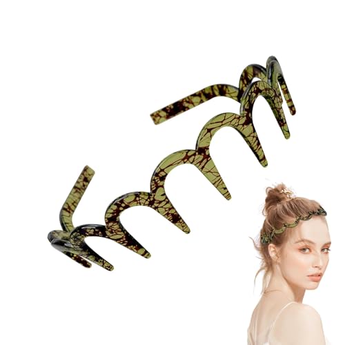 Haifischzahn-Haarband, gewelltes Stirnband - Elastisches Haarstirnband | Make-up-Stirnband, rutschfeste Kopfbedeckung, Unisex-Haarreifen für Damen, Mädchen, Haar-Accessoires von Generisch