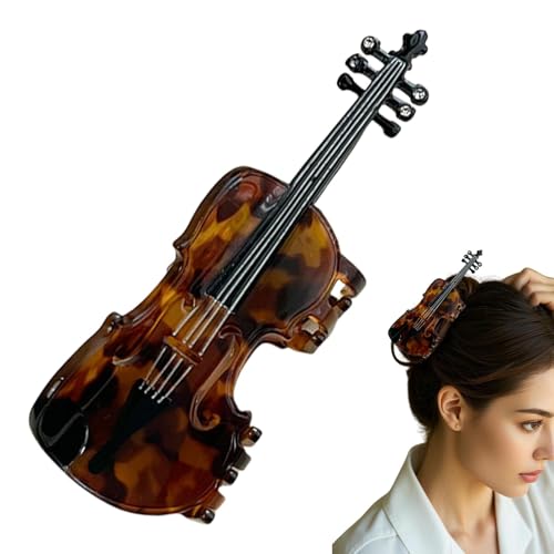 Hair Claw Clip, Stylish Catch Clip with Violin Shape Design for Girls, Chic Non-Slip Ponytail Holder Hairpin to Your Party, Beach, Casual, Outing, Elegant Women’s Accessory von Generisch