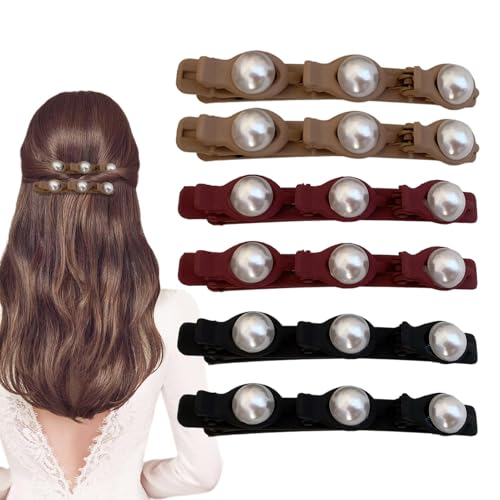 Hair Clips for Styling, 6 Pieces Women Hairpin Girls Hair Clips, Double-Layer Girls Hair Clips Styling Hair Clips, Front Hair Clips Beautiful Duckbill Clips for Daily Commuting Dating von Generisch