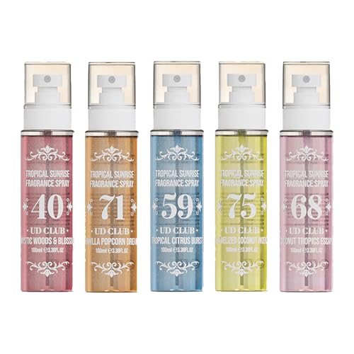 Hair & Body Fragrance Mist, Langanhaltendes Frisches Körperparfümspray, Haarparfüm für Frauen, Vanille Körperspray, Erfrischendes Körperspray 100 ml (5 Stück(#01#02#03#04#05)) von Generisch
