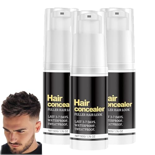Hairfillup Haar-Concealer, Hair Fillup Concealer Schwarz wasserfest 50 ml, temporärer grauer Concealer-Spray, natürliche Fülle und Volumen, geschmeidige Anwendung, einfach aufzutragen für (3 pcs) von Generisch
