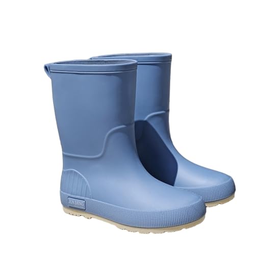 Halbhoch Regenstiefel Damen，Gummistiefel Rutschfeste Wasserdicht Bequeme Regenschuhe Einfarbig Dicker Sohle DäMpfung Regenstiefeletten Outdoor Schlamm Garten Arbeitsstiefel von Generisch