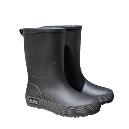 Halbhoch Regenstiefel Damen，Gummistiefel Rutschfeste Wasserdicht Bequeme Regenschuhe Einfarbig Dicker Sohle DäMpfung Regenstiefeletten Outdoor Schlamm Garten Arbeitsstiefel von Generisch