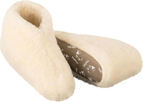 Halbhohe Hausschuhe aus 100% Schafwolle – Öko-Tex® Standard 100 – Made in Germany – Unisex (Farbe: weiß / Größe 42/43) von Generisch