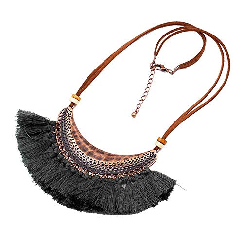 Halbmond-Halskette für Damen, charmanter Quasten-Anhänger, Pullover-Kette, Halskette, Zubehör, BlackDeft und Professionell von Generisch