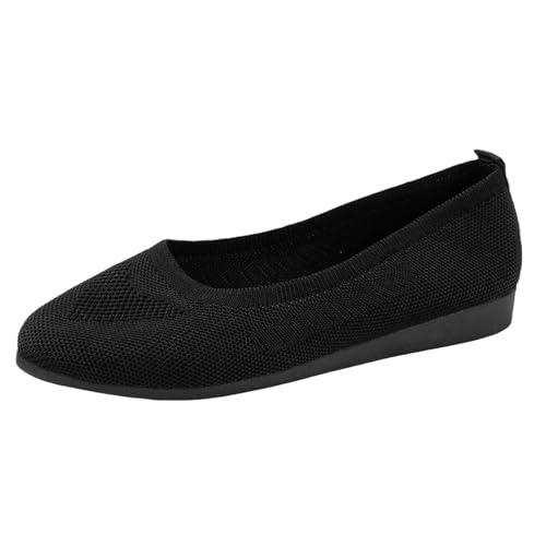 Halbschuhe Damen Ballerina Beliebte Gestrickte Mesh Mode Damenschuhe Freizeitschuhe Flach (41) von Generisch