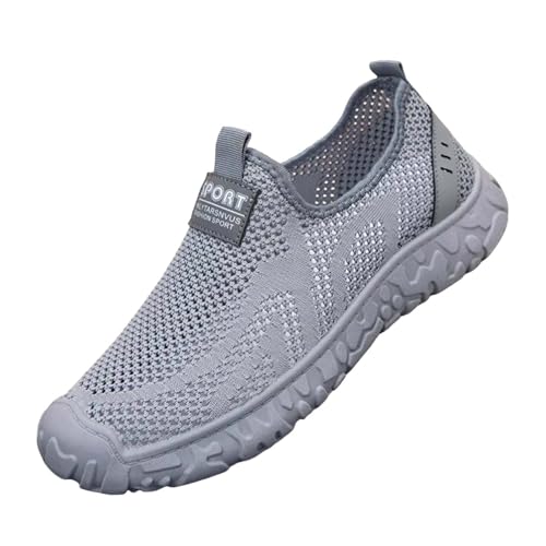 Halbschuhe Herren Slip On Freizeitschuhe Rutschfeste Schuhe Mesh Sportschuhe Leichtgewichts Atmungsaktiv Walkingschuhe Low Top Wanderschuhe Einfarbig Sneakers Comfort Sommerschuhe Schlupfschuhe von Generisch
